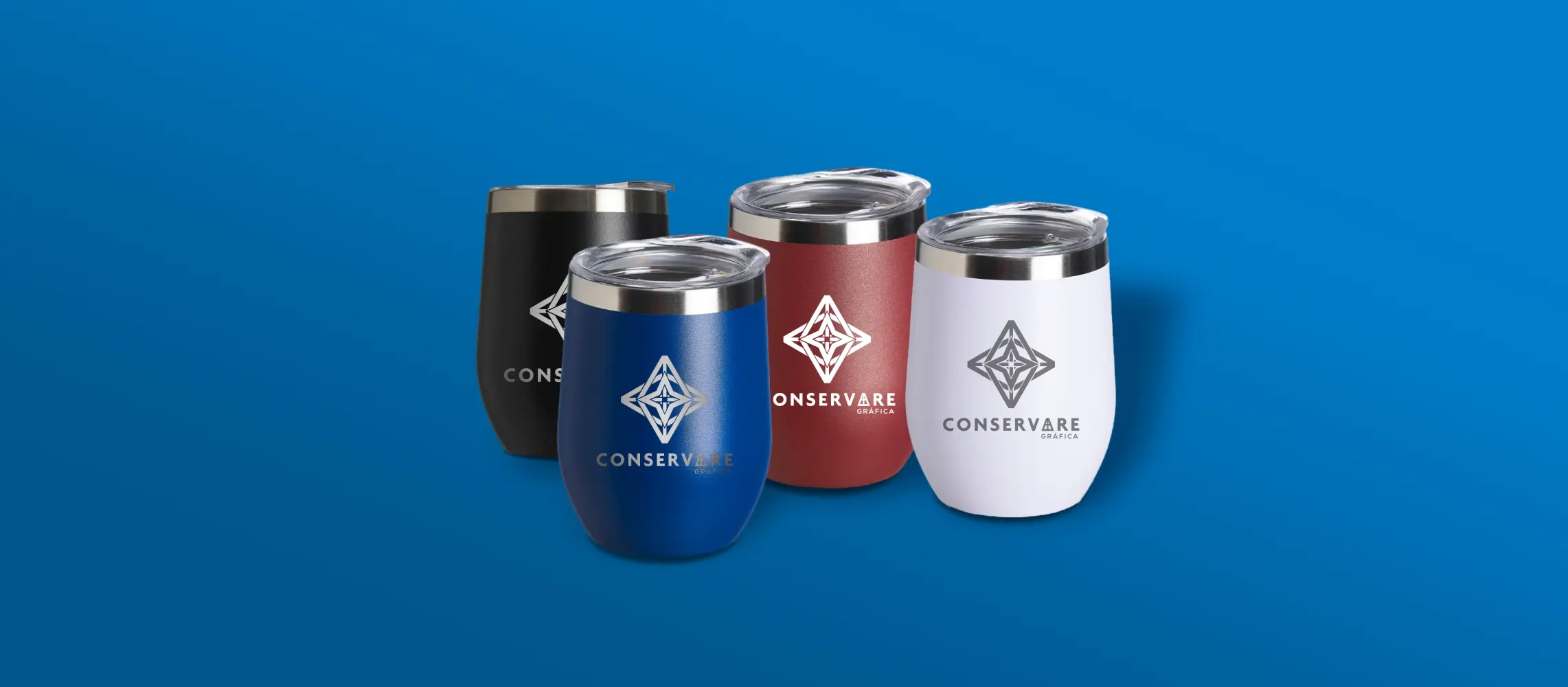 Copo Térmico Inox 320ml com Tampa Plástica